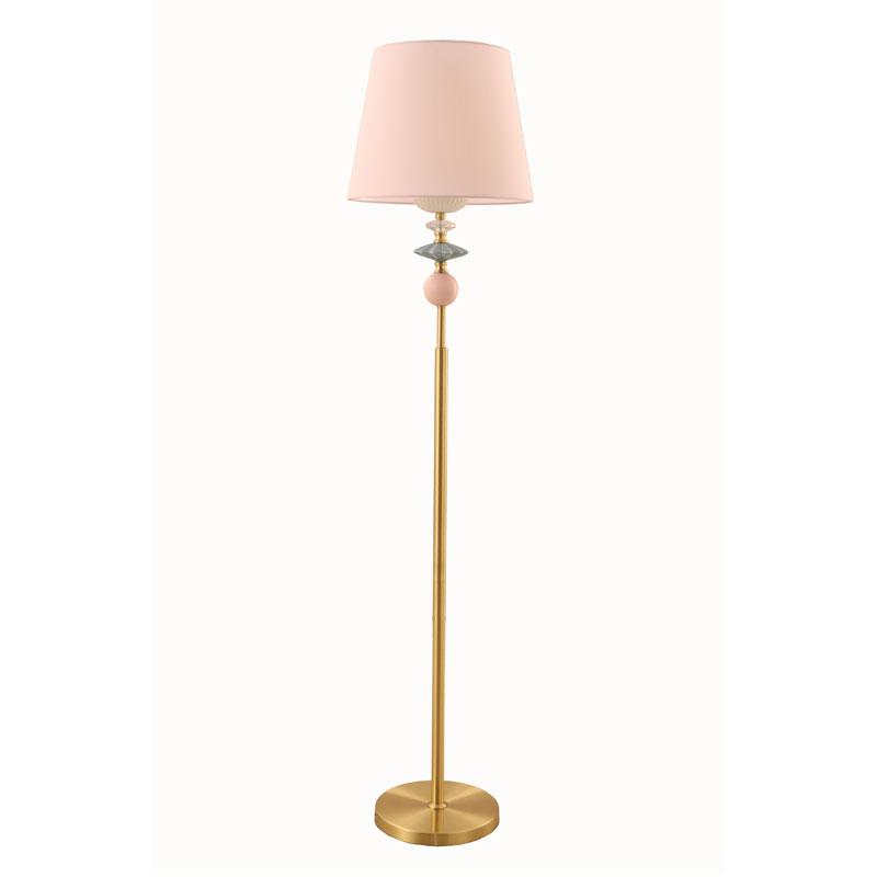 โคมไฟตั้งพื้นพอร์ซเลน Sandy Gold Drum Shade